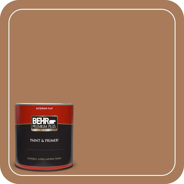 BEHR PREMIUM PLUS 1 qt. #260F-6 Smokey Topaz Flat Exterior Paint & Primer
