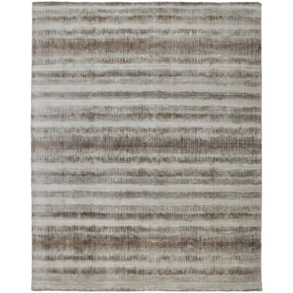 HomeRoots 2 ft. x 8 ft. Tan, Ivory Abstract Area Rug
