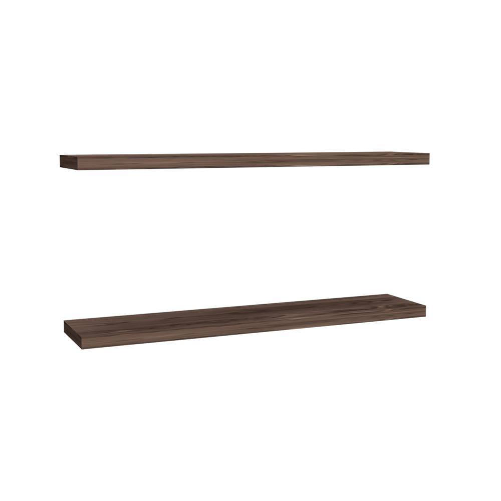 47 in. W x 10 in. D Walnut Wall Mounted Floating Shelves Decorative