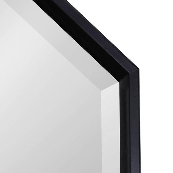Kate and Laurel Medium Novelty Black Beveled Glass Contemporary