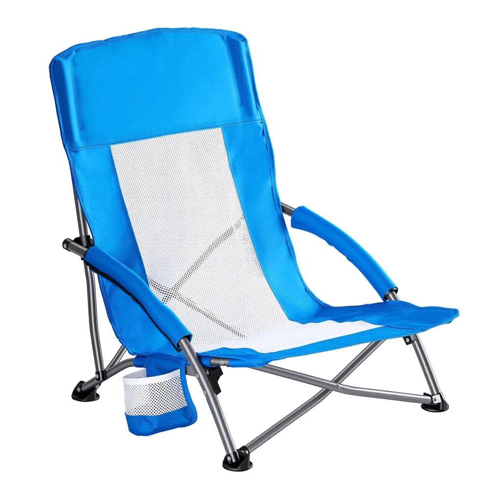 Blue Breathable Mesh Alloy Steel Folding Camping Chair Portable with Storage Pocket & Carrying Bag, 250 LBS Support price history on PriceWatchPro