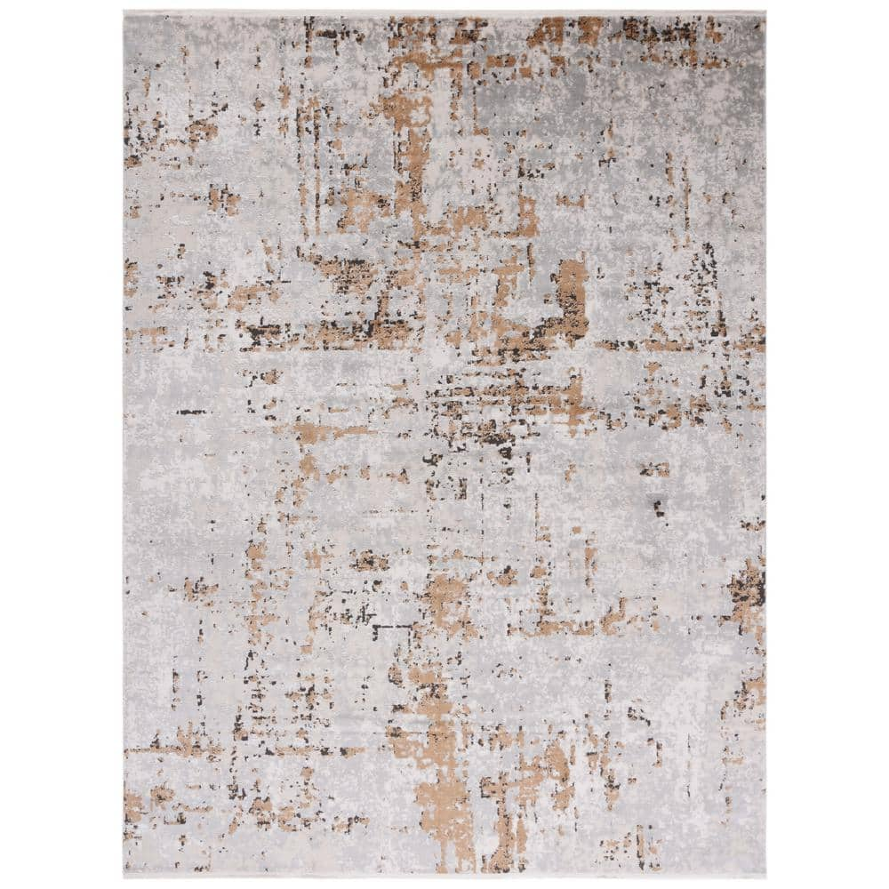 SAFAVIEH Shivan Cherlyn Abstract Area Rug  Grey/Gold  8  x 10