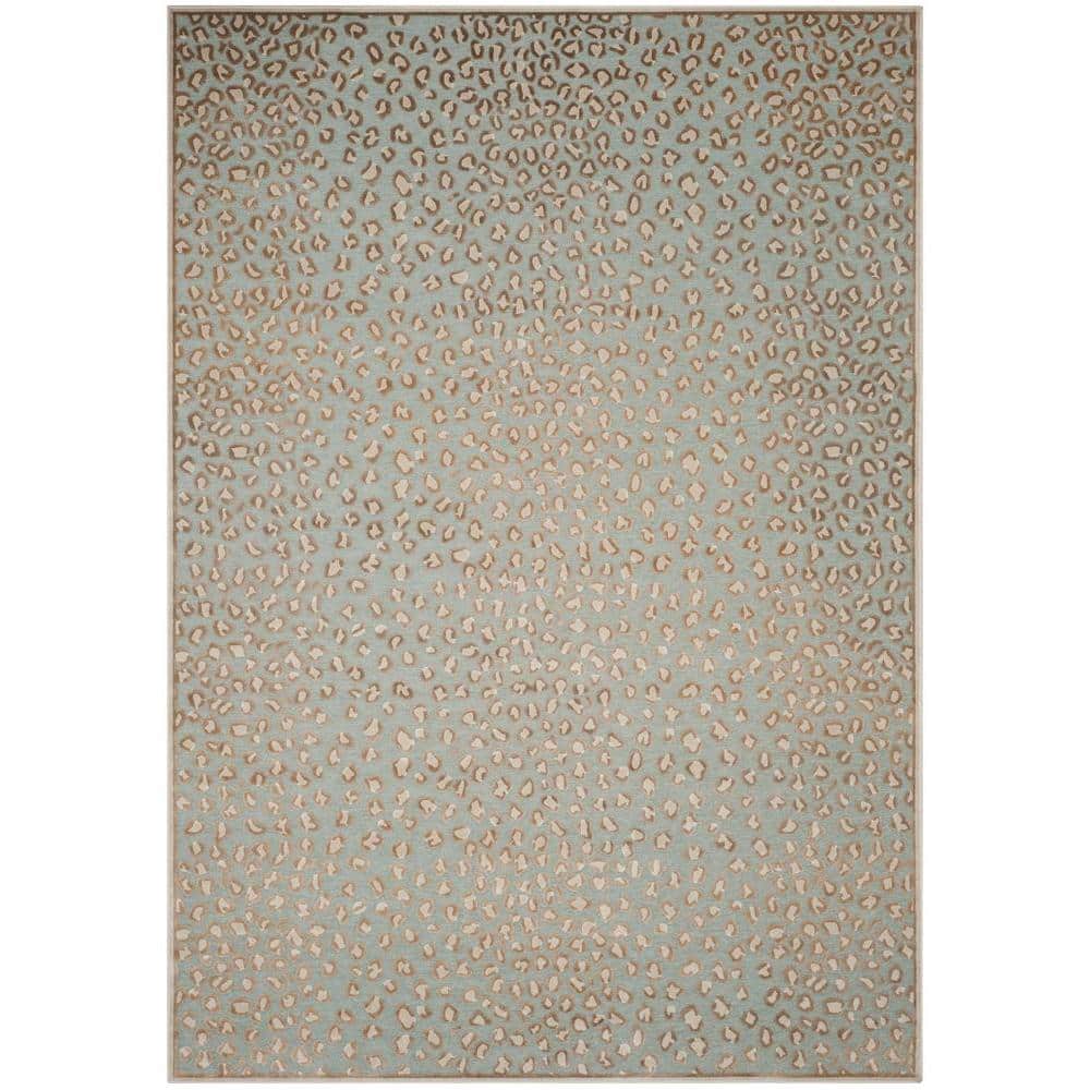Stone Aqua Elegance 8' x 10' Wool-Viscose Blend Area Rug