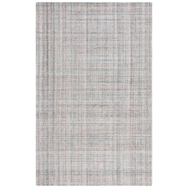 SAFAVIEH Abstract Gray/Rust 4 ft. x 6 ft. Plaid Unitone Area Rug