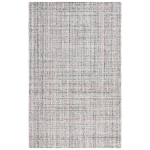 SAFAVIEH Abstract Gray/Rust 6 ft. x 9 ft. Plaid Unitone Area Rug