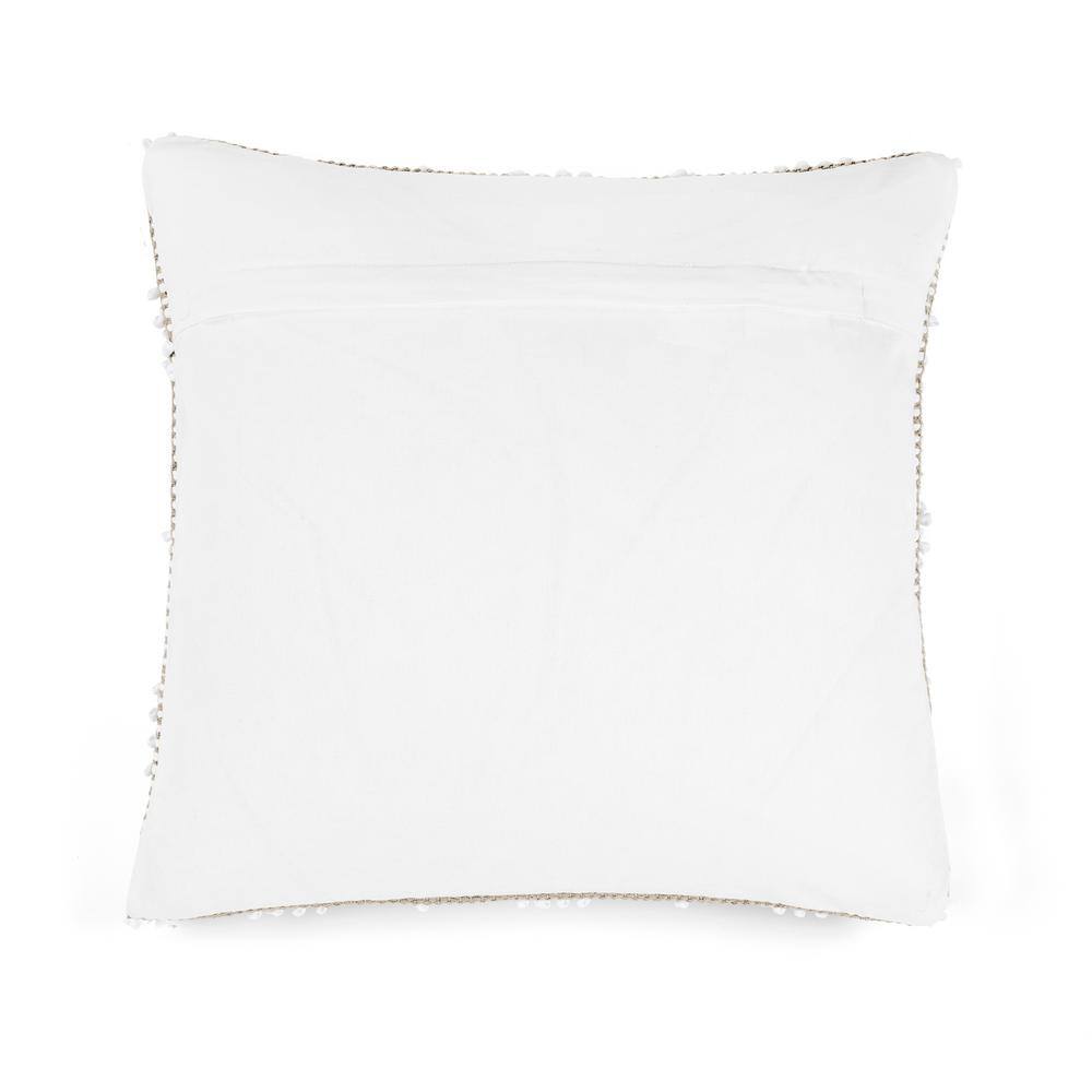 20"x20" Neutral Diamond Textured Cotton-Poly Throw Pillow Cover