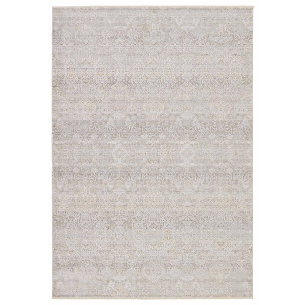 Jaipur Living Wayreth Taupe/Silver 7 ft. 10 in. x 10 ft. 10 in. Floral Indoor Area Rug