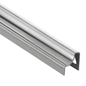 Dilex-HKU Brushed Stainless Steel 5/16 in. x 8 ft. 2-1/2 in. Metal Cove-Shaped Tile Edging Trim