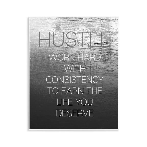 Hustle Motivational Definition by Daphne Polselli Unframed Typography Graphic Art Print 14 in. x 11 in.