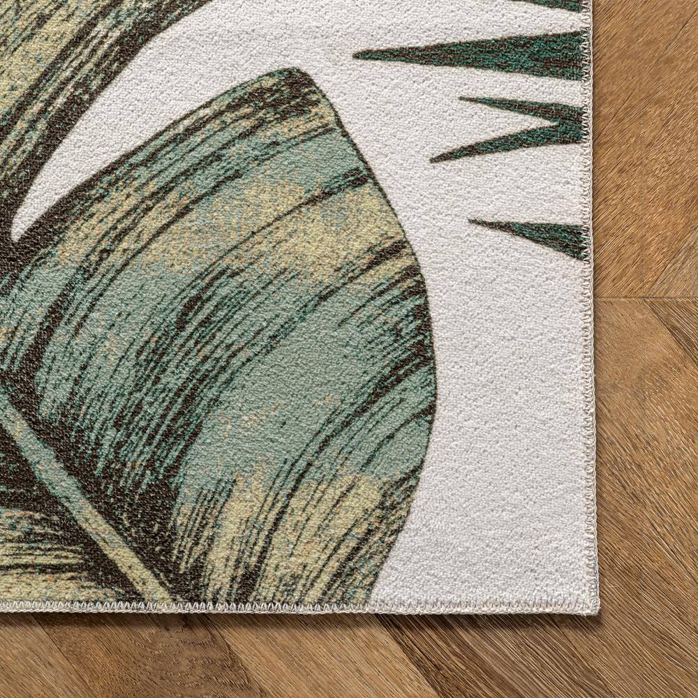 Eco-Friendly Olive Leaf 6' x 9' Synthetic Reversible Area Rug