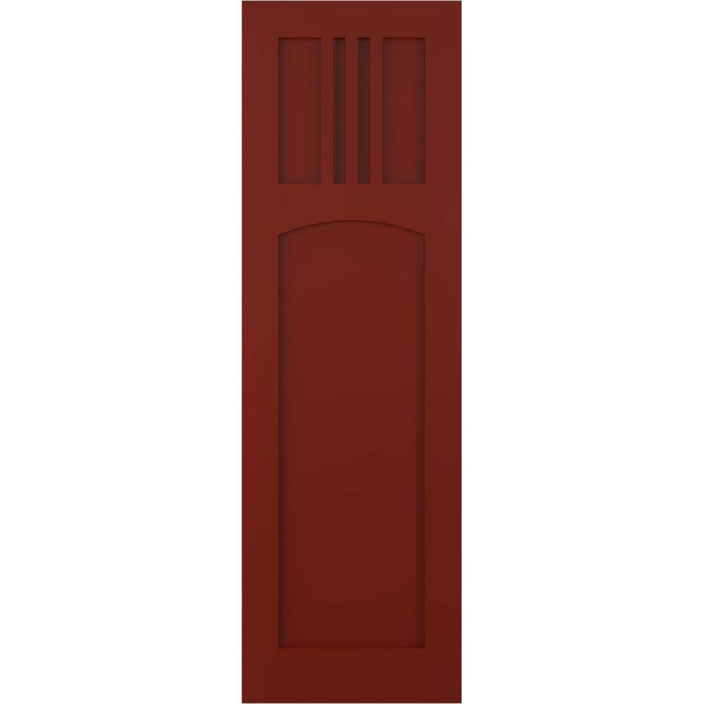 True Fit 18 in. x 37 in. Flat Panel PVC San Miguel Mission Style Fixed Mount Shutters Pair in Pepper Red price history on PriceWatchPro