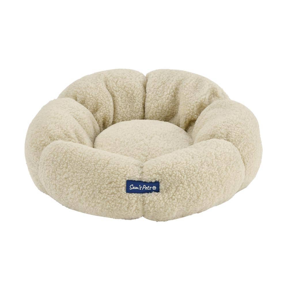 Chloe 19.68 in. Cuddler Dog Bed in Beige