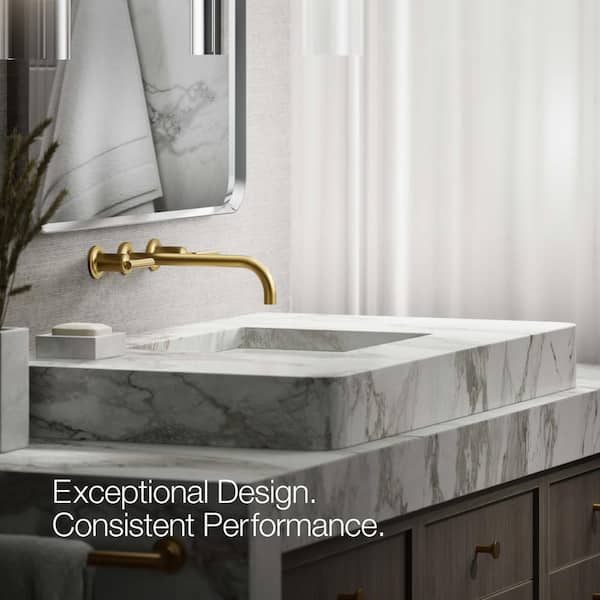 KOHLER Purist 2-Handle Bathroom Sink Faucet Trim Kit in Vibrant Brushed Moderne Brass (Valve Not Included)