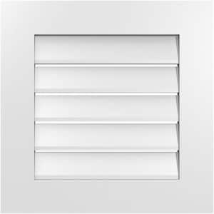 22 in. x 22 in. Vertical Surface Mount PVC Gable Vent: Functional with Standard Frame
