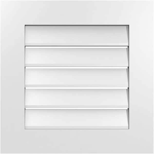 Ekena Millwork 22 in. x 22 in. Vertical Surface Mount PVC Gable Vent: Functional with Standard Frame