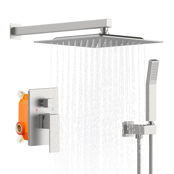 Unbranded Single Handle 1-Spray Shower Faucet with 12 in. Shower Faucet Handheld Shower 2.2 GPM with Flexible in Brushed Nickel