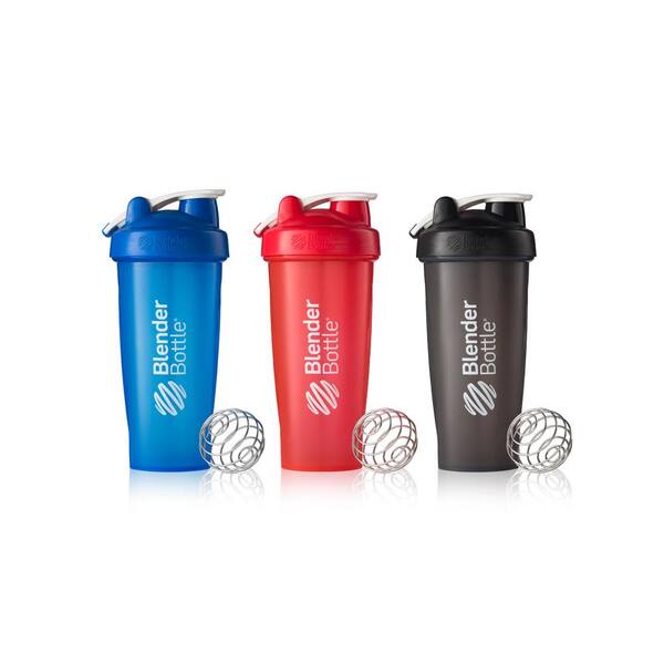 BlenderBottle 28 oz. Full Color Black/Blue/Red - 3 Unit