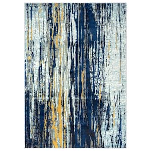 Laguna Blue 5 ft. 3 in. x 7 ft. 6 in. Abstract Polypropylene Area Rug