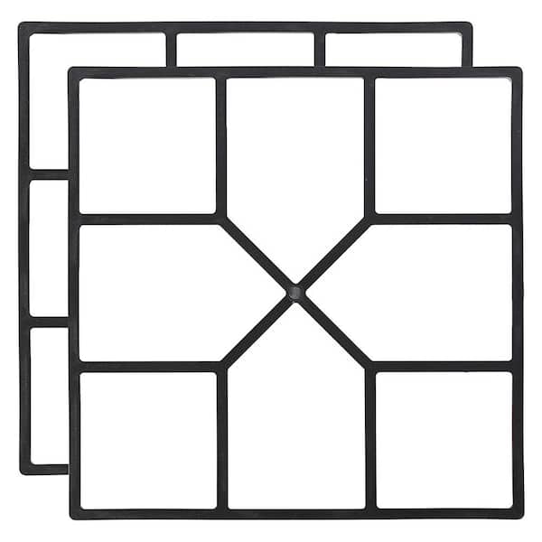 Wellco 16 in. x 16 in. Black Plastic DIY Paver Mold Reusable Concrete Stepping Stone Paver Walk Way Mold