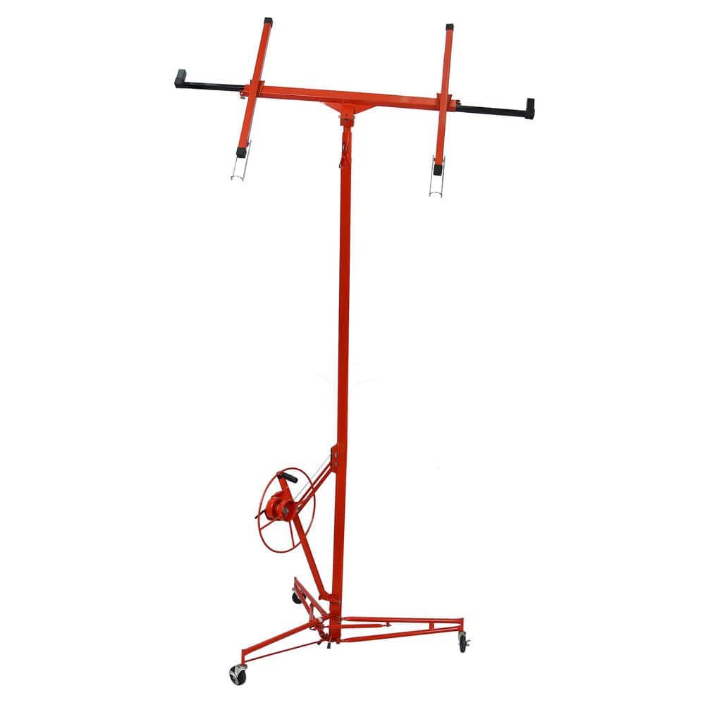 Red 11 ft. Welded Steel Drywall Lifter Panel Hoist Jack Lifter, 150 lbs. Lo