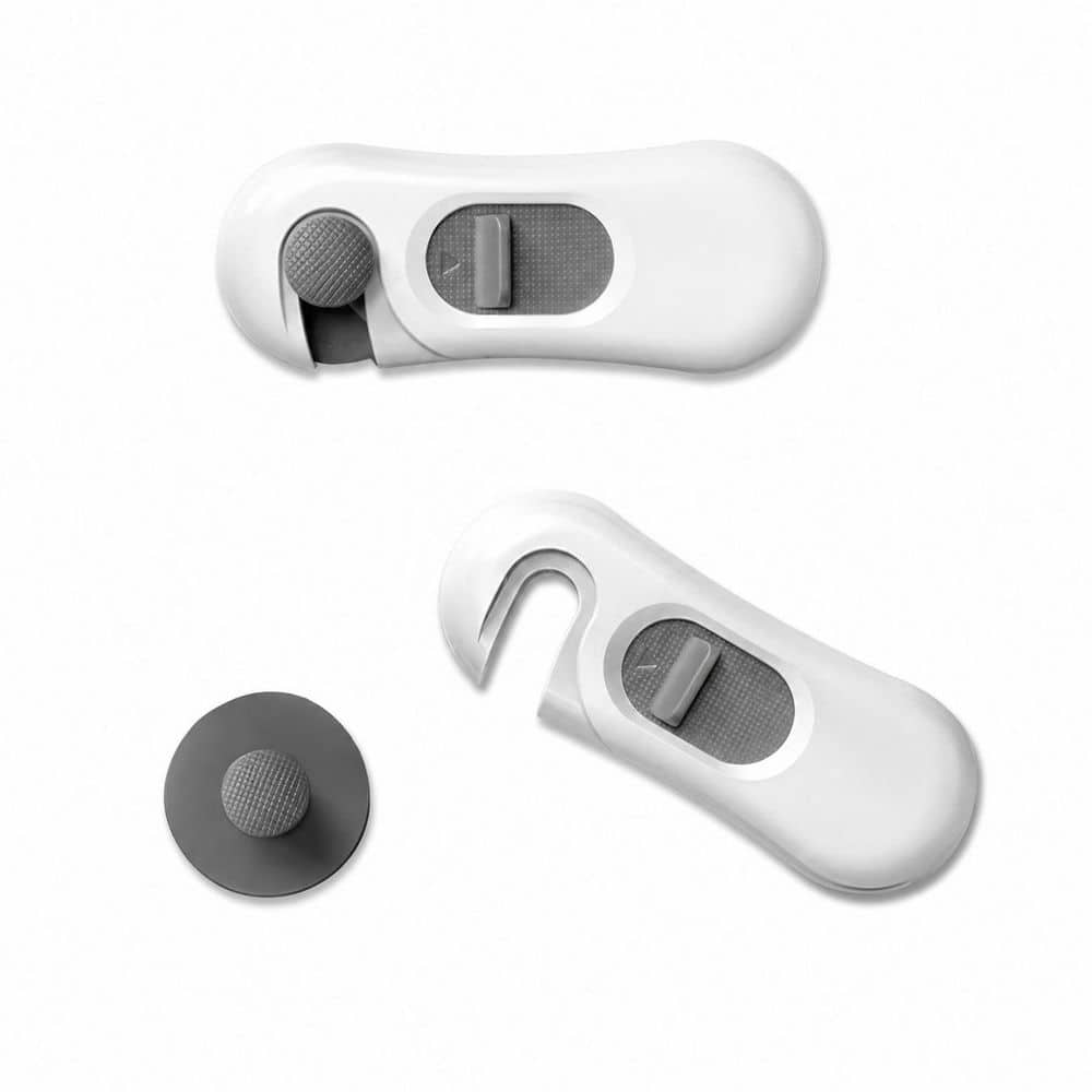 White Child Safety Door Latch Child Proof Cabinet Fridge Drawer Lock with 3M Adhesive 5-Pack price history on PriceWatchPro