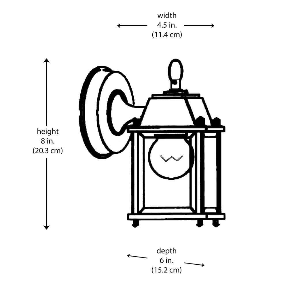 Patrician Black Clear Glass Outdoor Wall Lantern Sconce