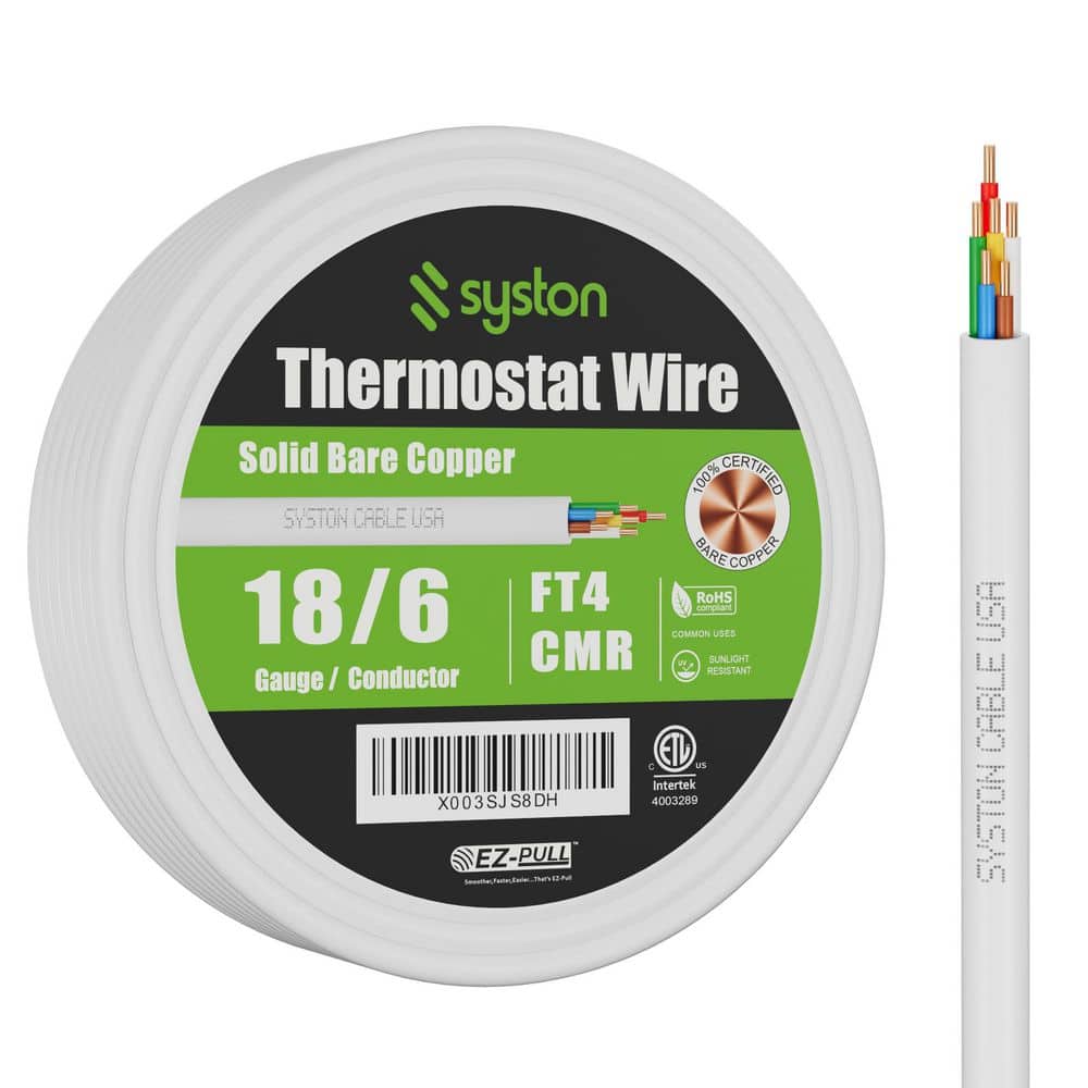 20 ft. 18/6 White Solid Bare Copper CMR/CL3R Riser-Rated Thermostat Wire price history on PriceWatchPro