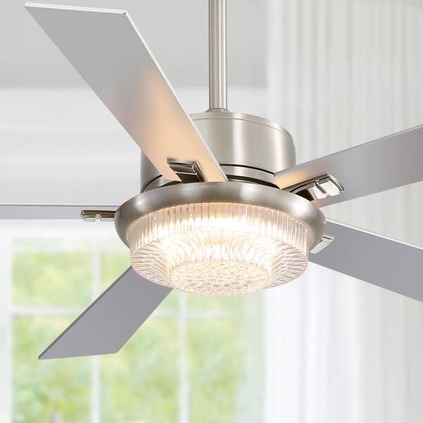 Highbury 52 In Indoor Brushed Nickel Ceiling Fan With Light Kit Shelly Lighting