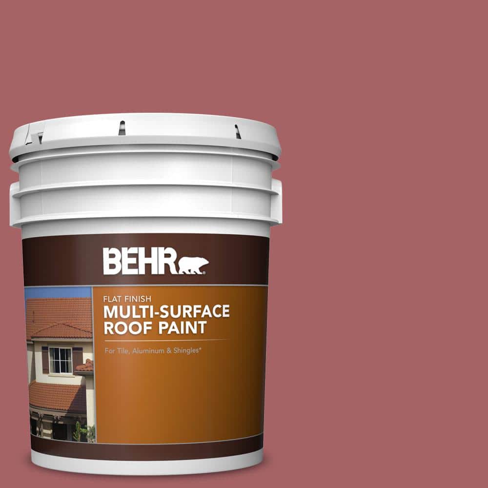 5 gal. #PPU1-06 Rose Marquee Flat Multi-Surface Exterior Roof Paint