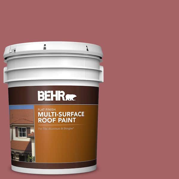 5 gal. #PPU1-06 Rose Marquee Flat Multi-Surface Exterior Roof Paint