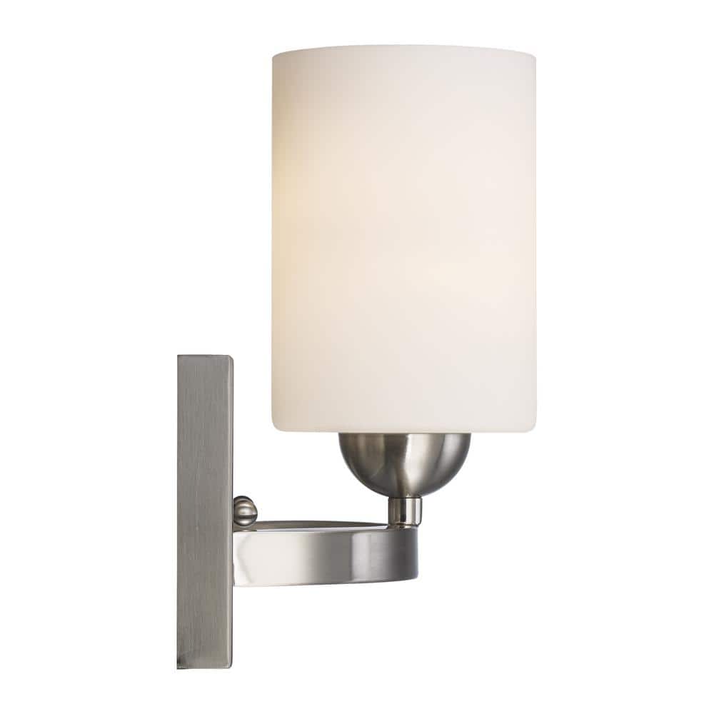 Moonlight Brushed Nickel Frosted Glass Vanity Light