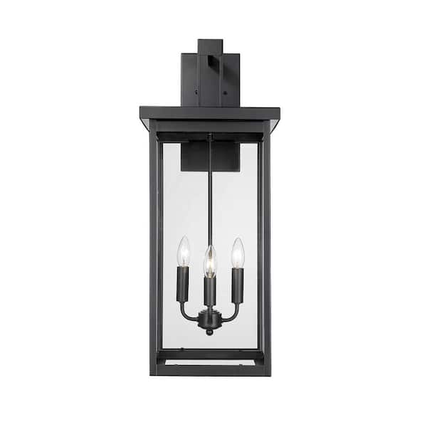 Millennium Lighting Barkeley 4-Light 12 in. Powder Coated Black Outdoor with Clear Glass