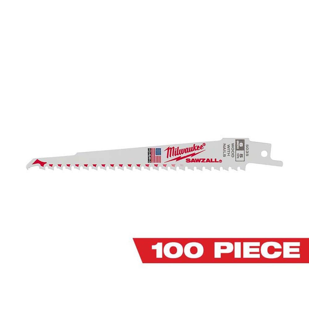 6 in. 5 TPI Wood Cutting SAWZALL Reciprocating Saw Blades (100-Pack) price history on PriceWatchPro