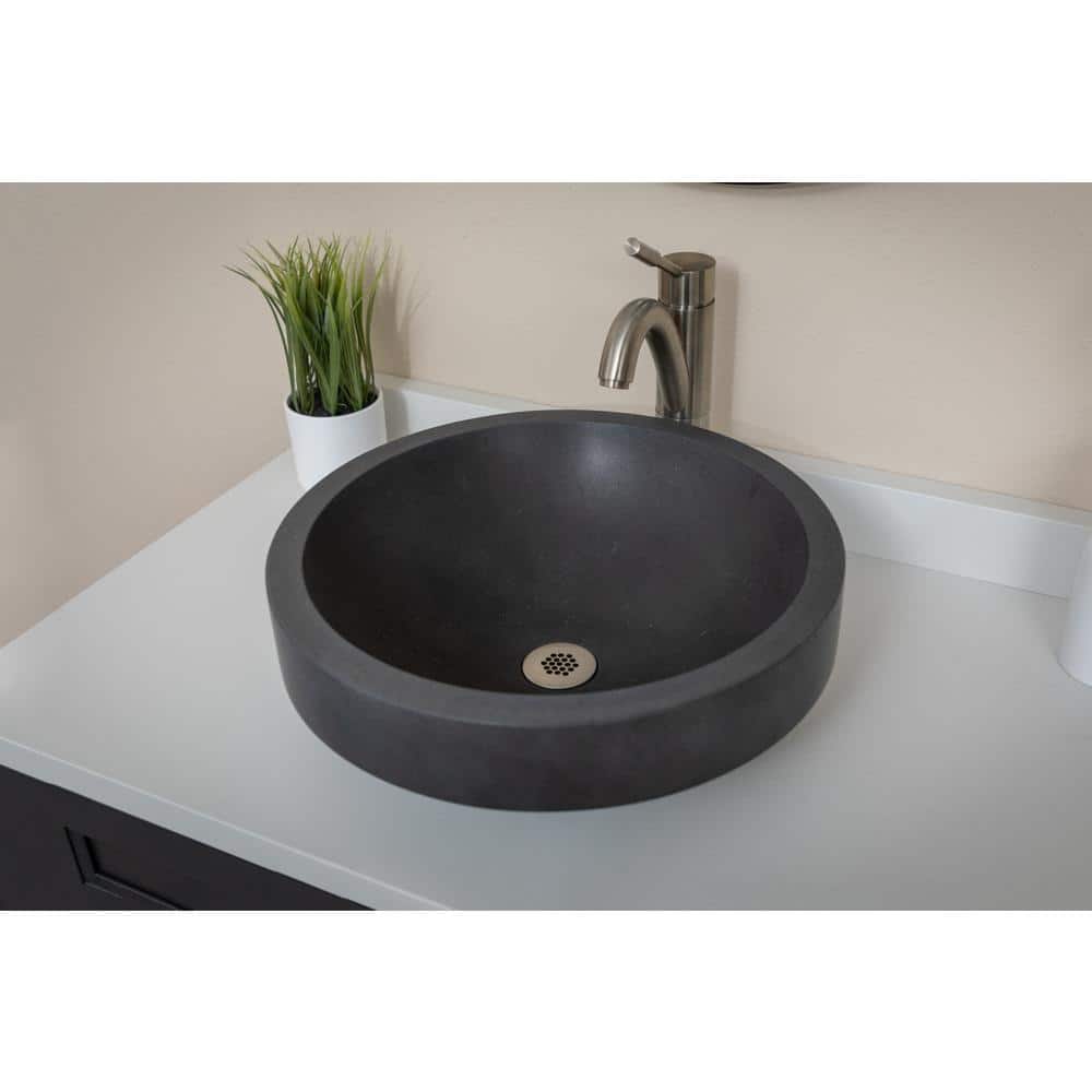 Eden 17'' Black Lava Stone Undermount Circular Sink