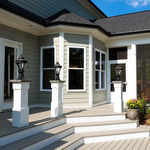 3.5 in. Matte Black Round Outdoor Pier Base