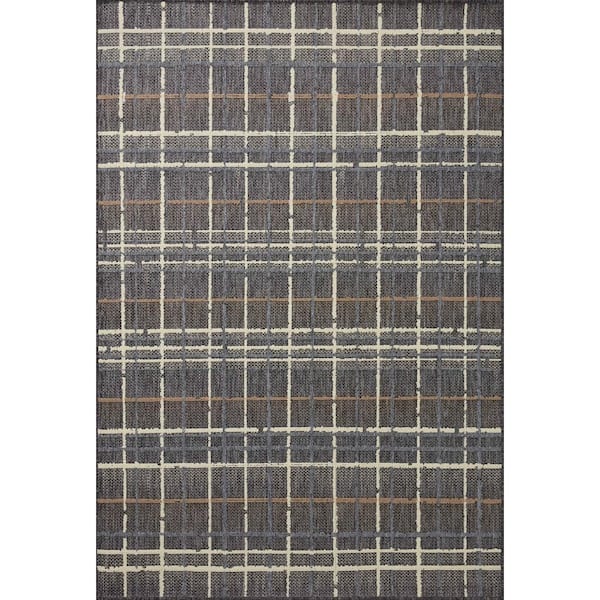 LOLOI II Loloi Rainier Charcoal/Multi 3'-11" x 5'-11" Indoor/Outdoor Area Rug