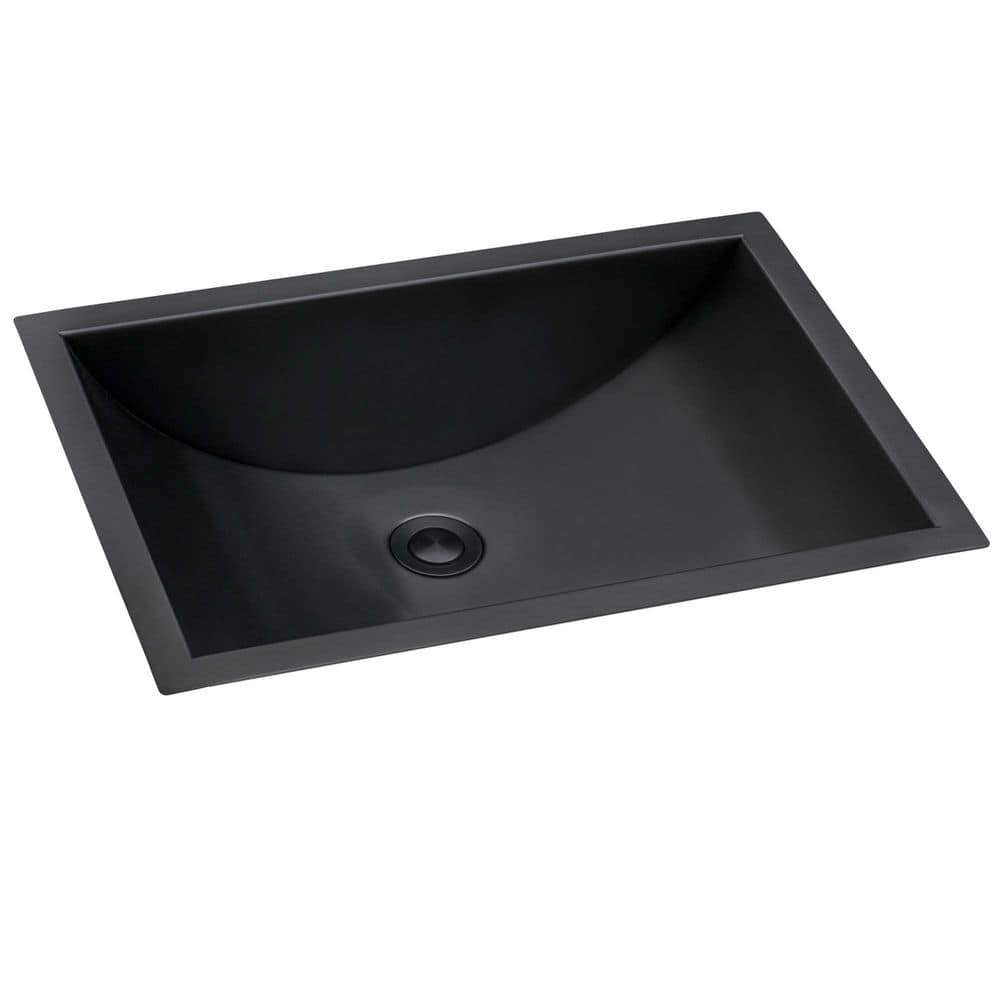 Ariaso 20 in. x 14 in. Undermount Bathroom Sink in 16-Gauge Gunmetal Black Stainless Steel With Drain price history on PriceWatchPro