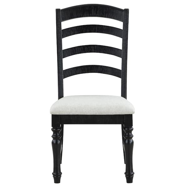 Steve Silver Odessa White Cushion Black Side Chair Set of 2