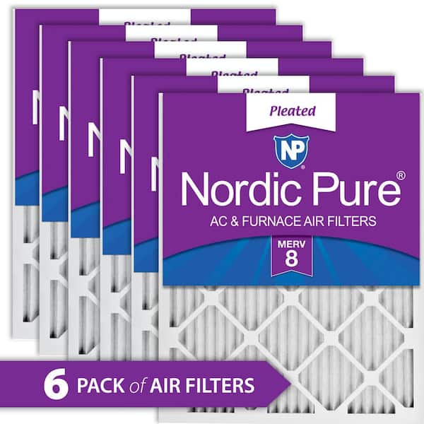 Nordic Pure 16x24x1 MERV 8 Pure Carbon Pleated Odor Reduction AC Furnace Air Filters 2 Pack 