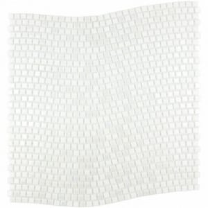 Galaxy Shooting Star White 0.3125 in. x 0.3125 in. Iridescent Glass Wavy Square Mosaic Tile (20 sq. ft./Case)