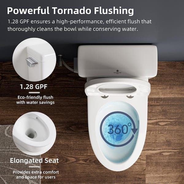 Simple Poject Ea Dischage Toilet, 1.28GPF Poweful Dual