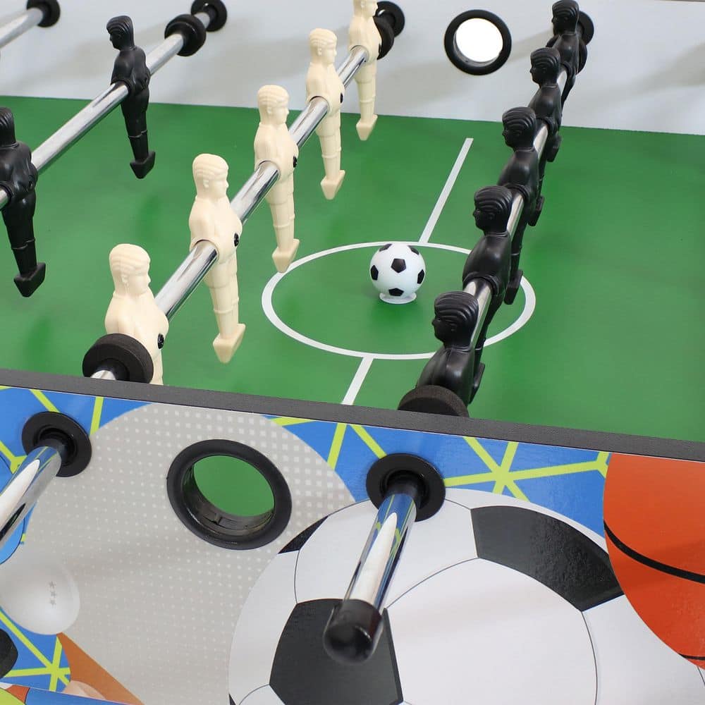 Multicolor 45-Inch 5-in-1 Multi-Game Table with Billiards, Foosball, Ping Pong, Hockey, and Basketball