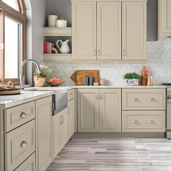 1 qt. #PPU7-17 Wax Sculpture Satin Enamel Interior/Exterior Cabinet, Door & Trim Paint