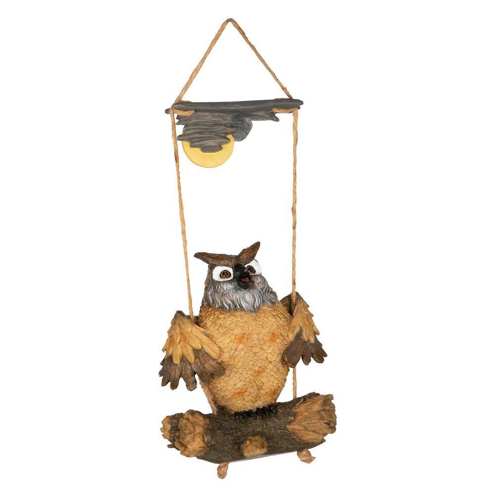 Howie the Hoot Owl Swinging Resin Sculpture for Halloween