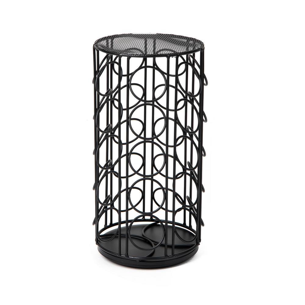 Black Powder-Coated Metal Coffee Pod Carousel with 35-Pod Capacity