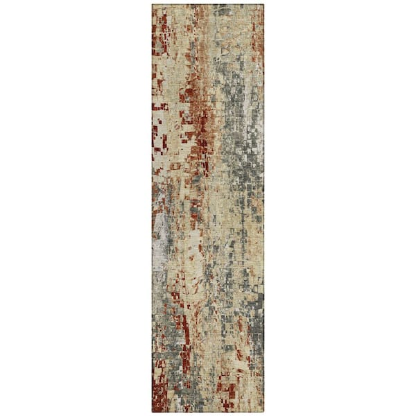 Chantille Machine Washable Indoor/Outdoor Abstract ACN2254 Pewter 2 ft. 3 in. x 7 ft. 6 in. Runner Rug