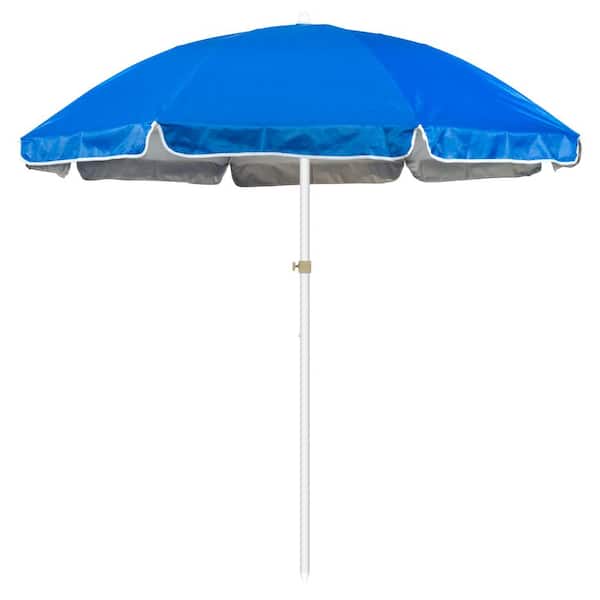 Trademark Innovations 6.5 ft. Market Portable Beach and Sports Patio Umbrella in Blue