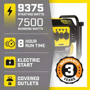 9375/7500-Watt Electric Start Gas Portable Generator