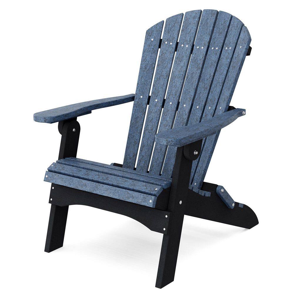 Heritage Patriot Blue and Black Plastic Outdoor Folding Adirondack Chair price history on PriceWatchPro