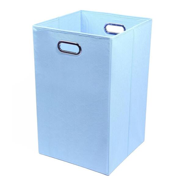 Modern Littles Sky Solid Baby Blue Folding Laundry Basket